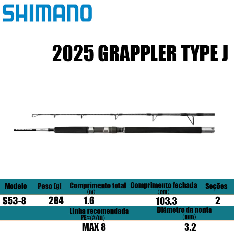 SHIMANO 2025 GRAPPLER TYPE J S53-8 para molinetes de pesca