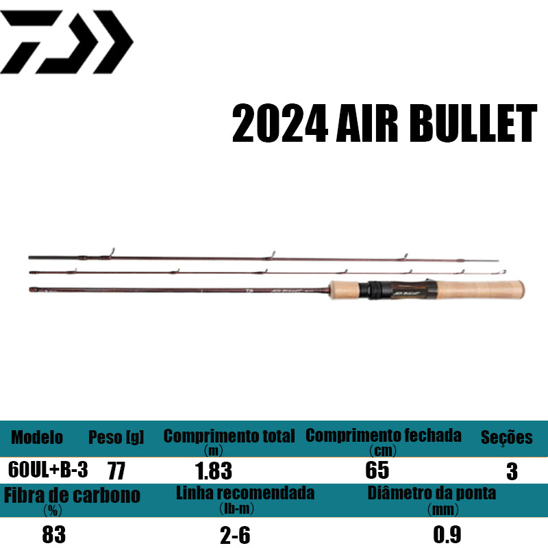DAIWA 2024 AIR BULLET 60UL+B-3 para carretilhas de pesca