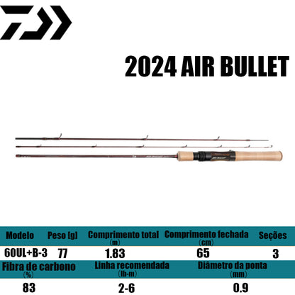 DAIWA 2024 AIR BULLET 60UL+B-3 para carretilhas de pesca