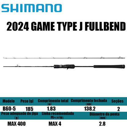 SHIMANO 2024 GAME TYPE J FULLBEND B60-5 para carretilhas de pesca