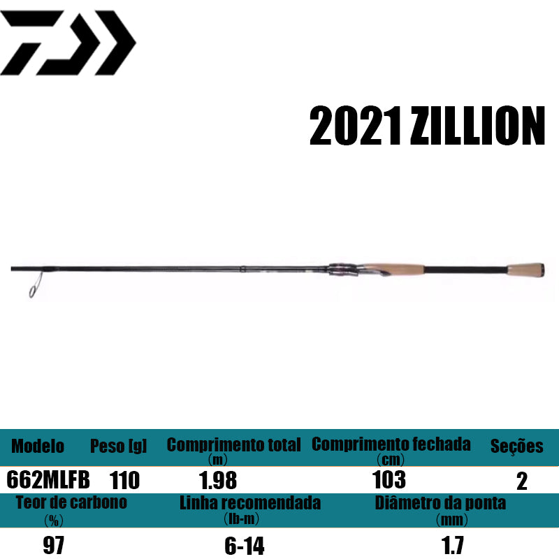 DAIWA 2021 ZILLION 662MLFB para carretilhas de pesca