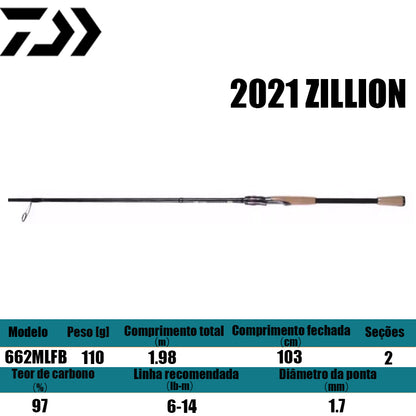 DAIWA 2021 ZILLION 662MLFB para carretilhas de pesca