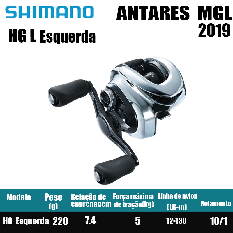 Carretilha de Pesca SHIMANO 2019 ANTARES HG-R HG-L 6.2-L 6.2-R Carretilha Baitcast Peças de Pesca Água Doce Água Salgada.País de origem: Japão