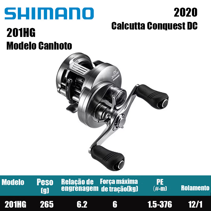 SHIMANO 2020 Calcutta Conquest DC 201HG Modelo Canhoto