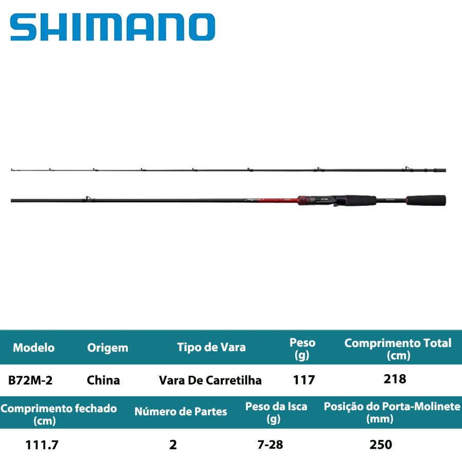 SHIMANO 2026 Majestic+ B72M-2 Vara De Carretilha