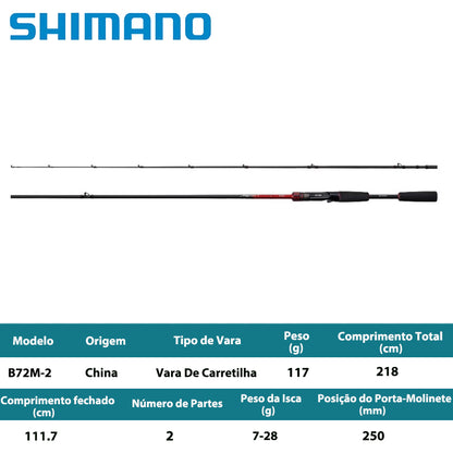 SHIMANO 2026 Majestic+ B72M-2 Vara De Carretilha