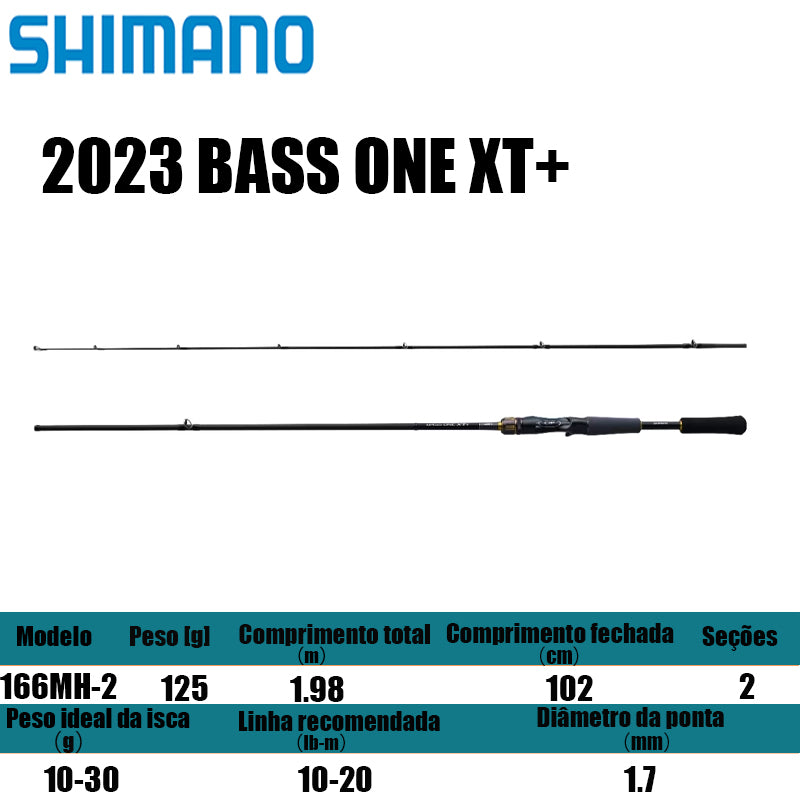 SHIMANO 2023 BASS ONE XT+ 166MH-2 para carretilhas de pesca