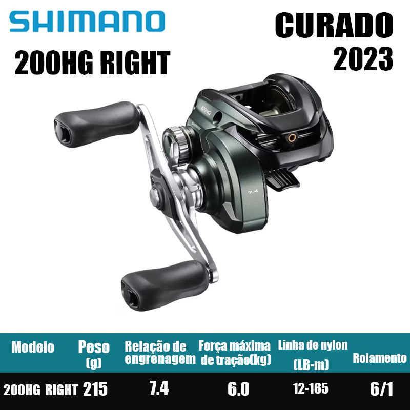 SHIMANO 2023 CURADO 200 Peças de pesca Água salgada Água doce Baitcast Reel Fishing Reel Origem: Malásia Luya Long-range Throwing Wheel