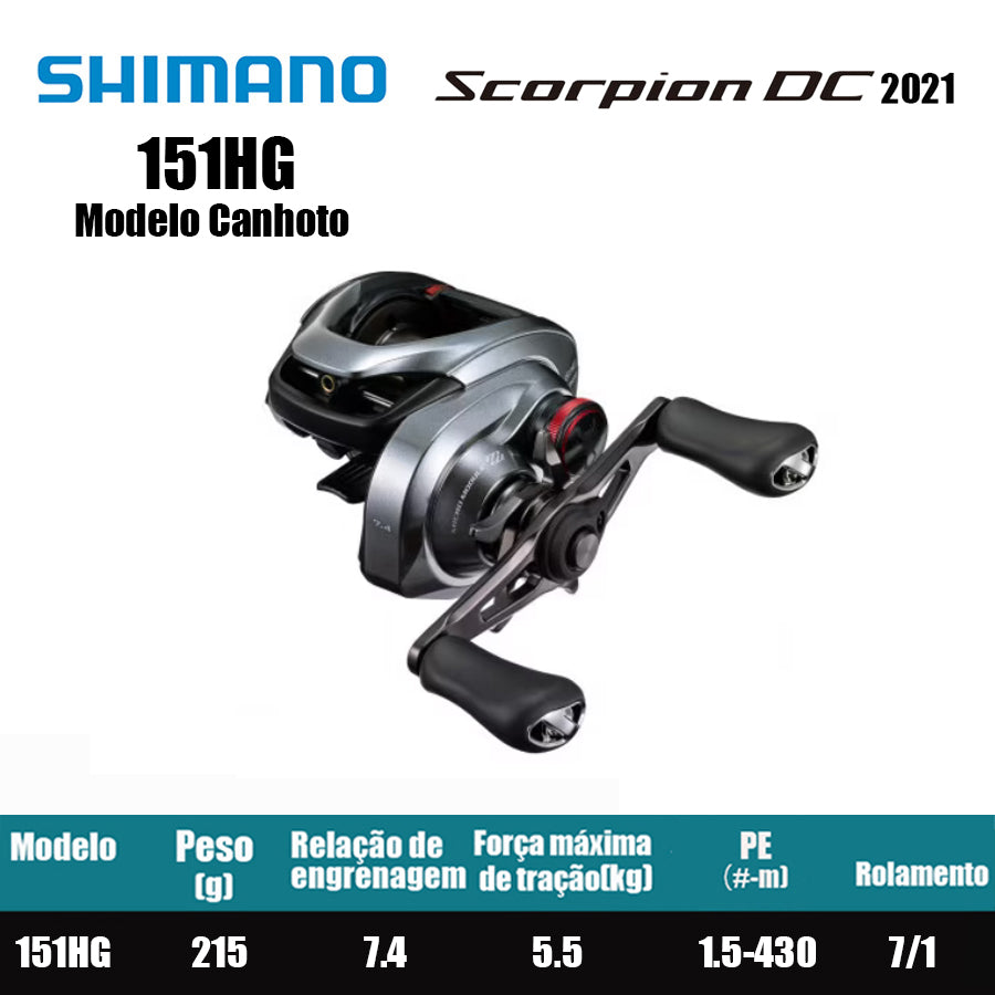 SHIMANO 2021 Scorpion DC 151HG Modelo Canhoto
