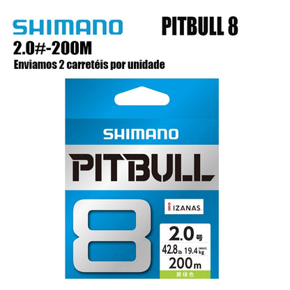 Shimano Pitbull 8X Linha De Pesca PE 200M 2.0 Verde (2 Carretéis)