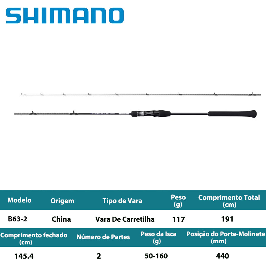 SHIMANO 2025 GRAPPLER BB TYPE LJ B63-2  Vara De Carretilha