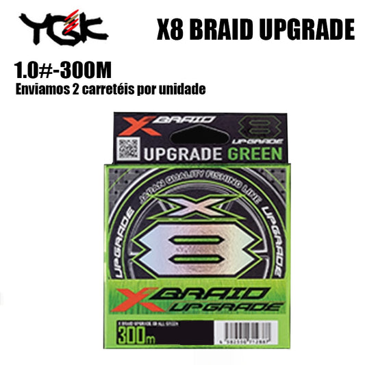 2022 YGK X8 BRAID UPGRADE Linha De Pesca PE 300M 1.0 Verde (2 Carretéis)
