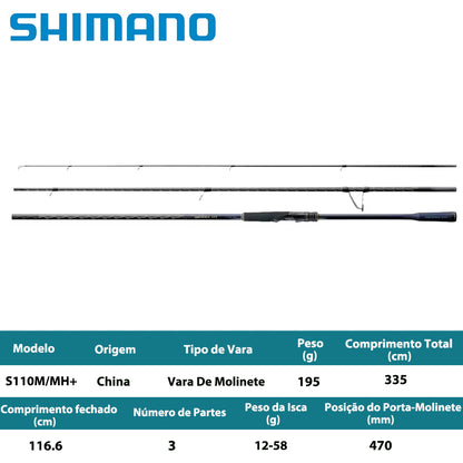 SHIMANO 2026 NESSA XR S110M/MH+ Vara De Molinete