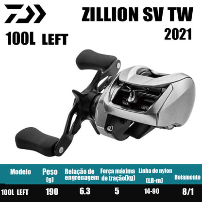Carretilha De Arremesso DAIWA 2021 ZILLION SV TW ,Série 1000XHL, Série 100,Peça De Reposição Para Pesca Em Água Doce E Salgada. País de origem: Japão