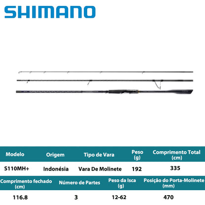 SHIMANO 2025 NESSA XTUNE S110MH+ Vara De Molinete