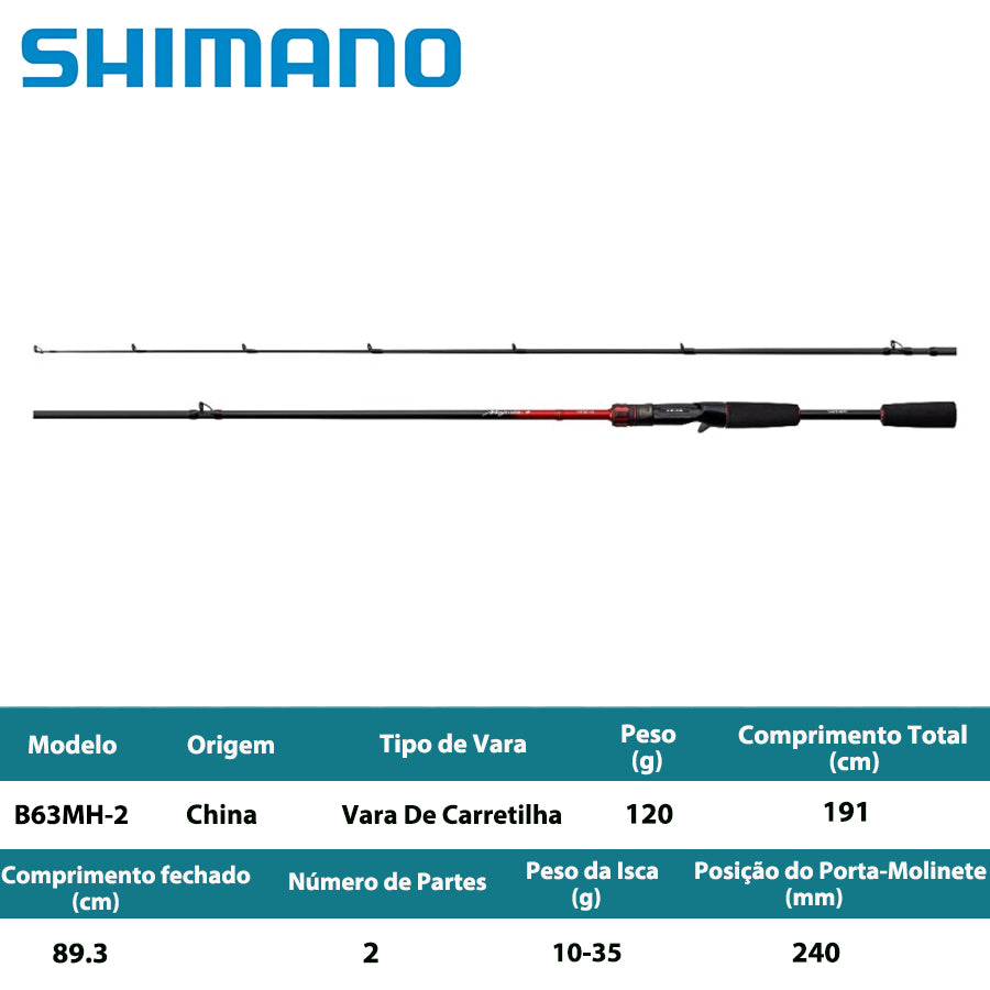 SHIMANO 2026 Majestic+ B63MH-2  Vara De Carretilha