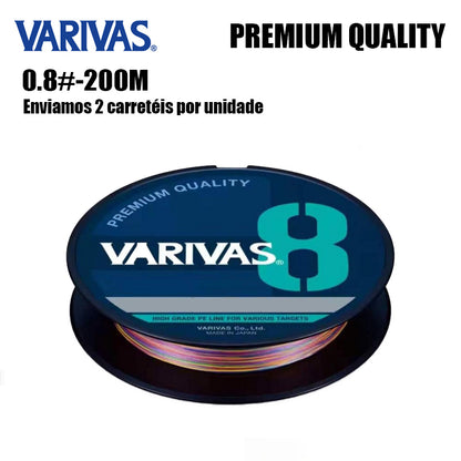 Varivas Premium Quality Linha De Pesca PE 200M 0.8 De Cores Variadas (2 Carretéis)