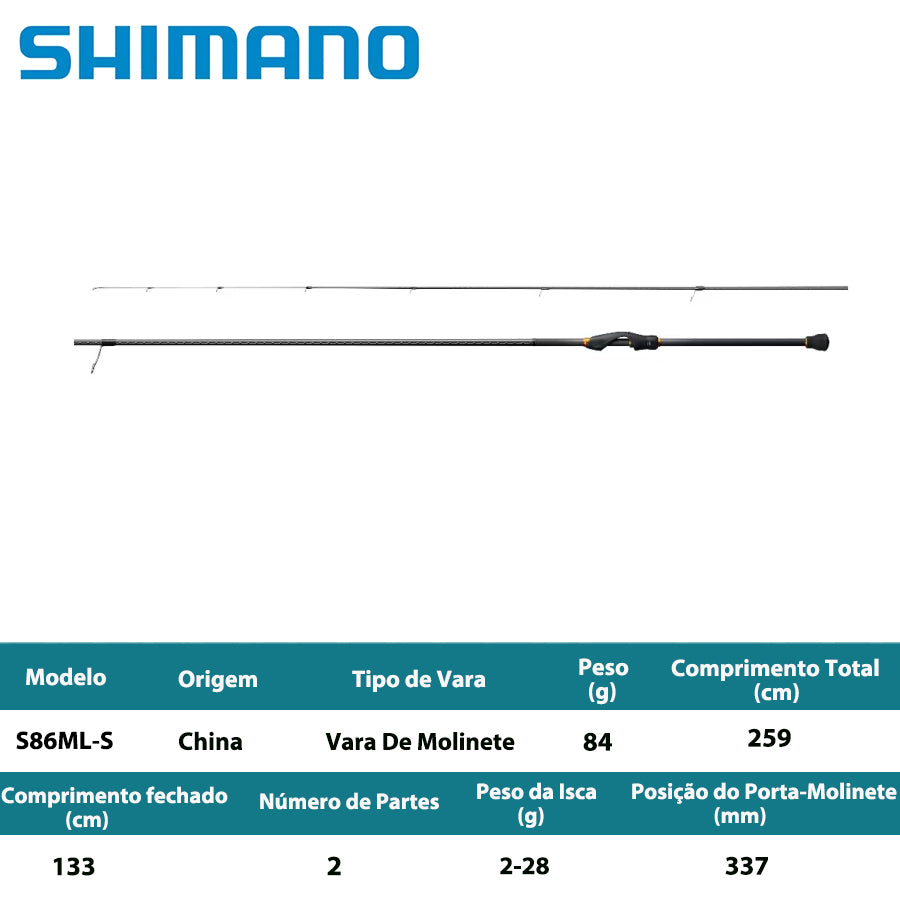 SHIMANO 2022 Soare SS S86ML-S Vara De Molinete