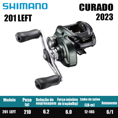 SHIMANO 2023 CURADO 200 Peças de pesca Água salgada Água doce Baitcast Reel Fishing Reel Origem: Malásia Luya Long-range Throwing Wheel