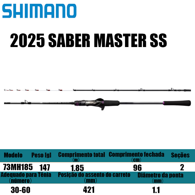 SHIMANO 2025 SABER MASTER SS 73MH185 para carretilhas de pesca
