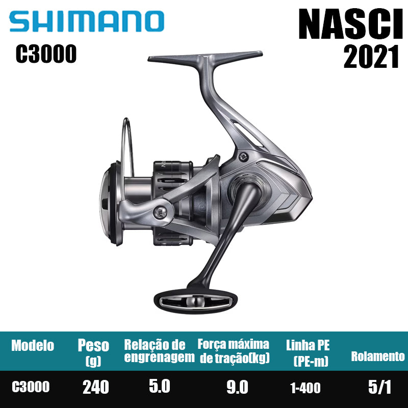 SHIMANO 2021 NASCI carretel de pesca spinning carretel de água doce peças de pesca de água salgada Origem: Malásia