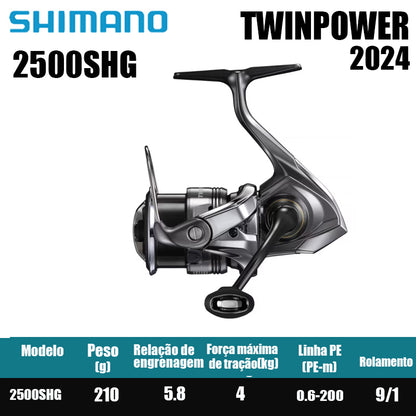 SHIMANO 2024 TWINPOWER carretel de pesca bobina giratória de água doce peças de pesca de água salgada Origem: Japão