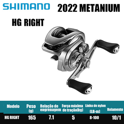 Carretel de Pesca SHIMANO 2022 METANIUM SHALLOW Carretel de Arremesso Água Doce Água Salgada Peças de Pesca Origem: Japão