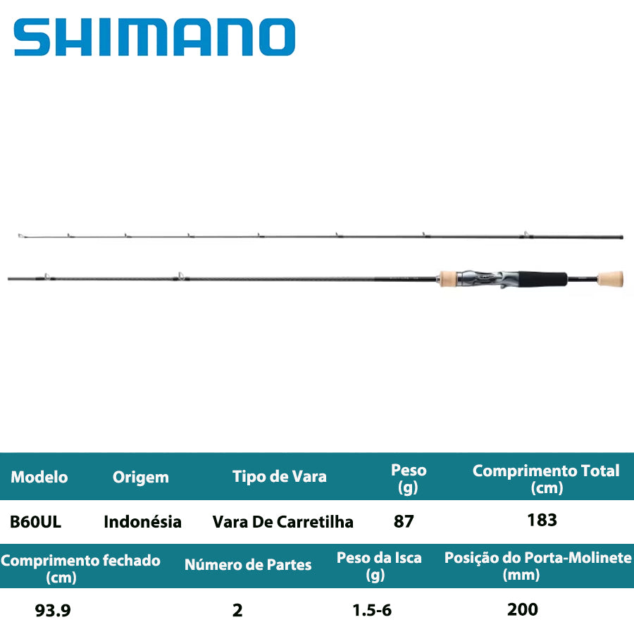 SHIMANO 2023 TROUT ONE AS B60UL Vara De Carretilha