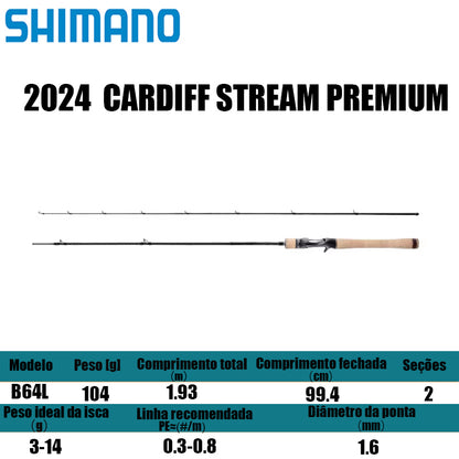 SHIMANO 2024  CARDIFF STREAM PREMIUM B64L para carretilhas de pesca