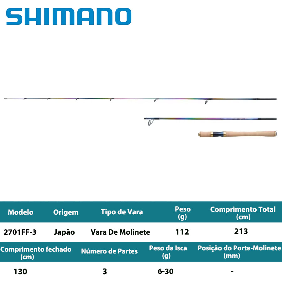 SHIMANO 2023 WORLD SHAULA LIMITED 2701FF-3 Vara De Molinete
