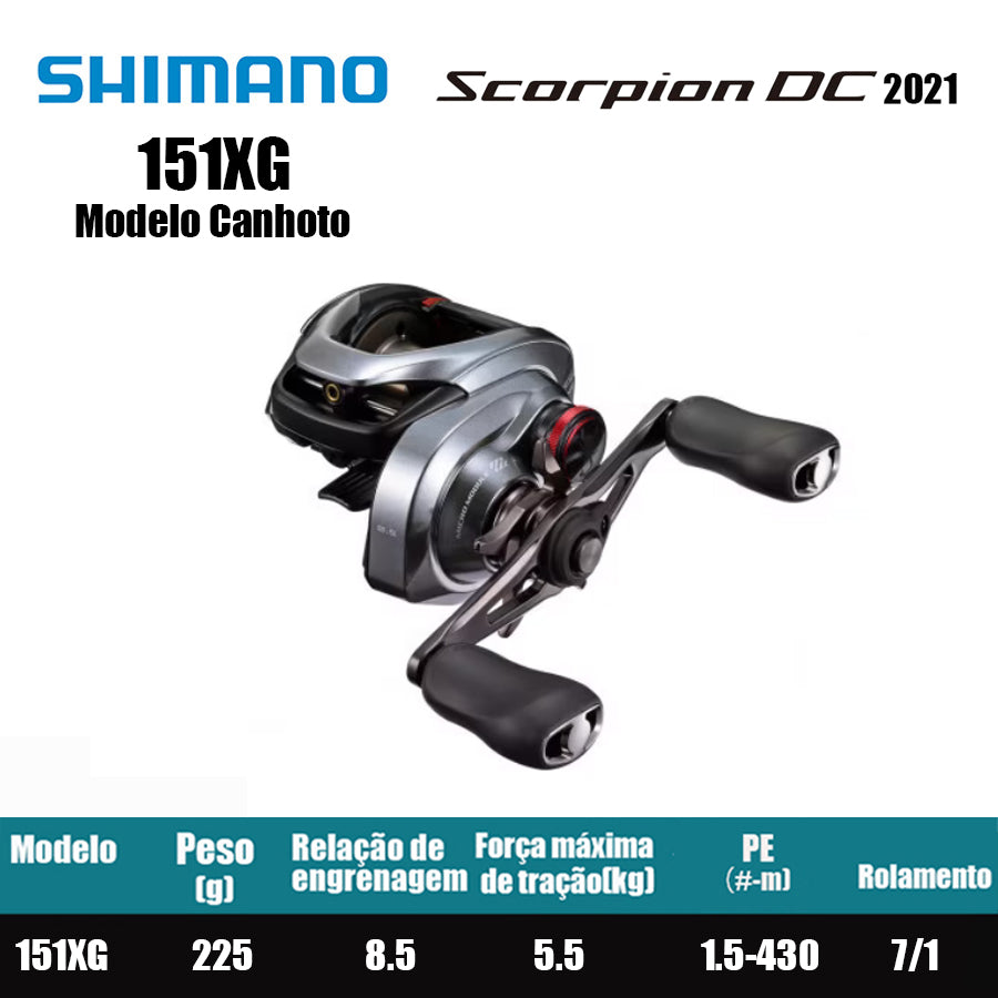 SHIMANO 2021 Scorpion DC 151XG Modelo Canhoto