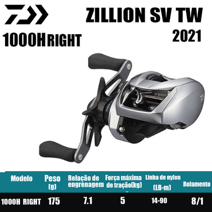 Carretilha De Arremesso DAIWA 2021 ZILLION SV TW ,Série 1000XHL, Série 100,Peça De Reposição Para Pesca Em Água Doce E Salgada. País de origem: Japão