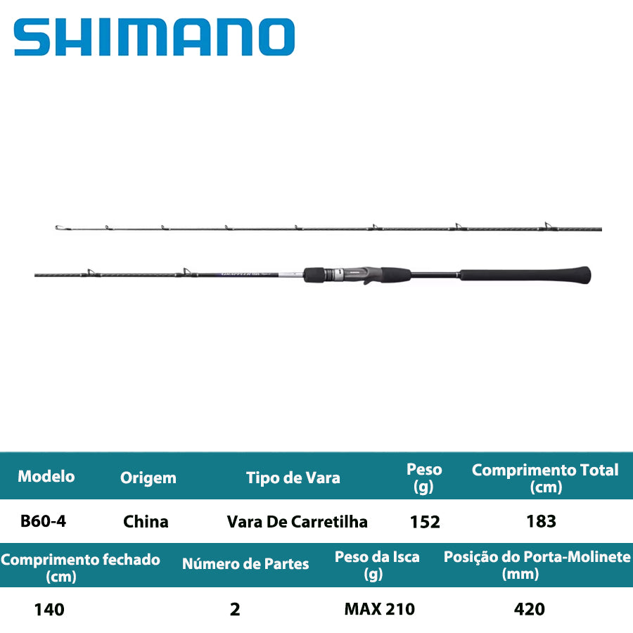SHIMANO 2021 GRAPPLER BB TYPE J B60-4 Vara De Carretilha