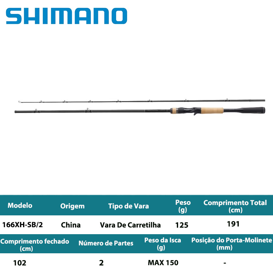 SHIMANO 2022 EXPRIDE 166XH-SB/2 Vara De Carretilha