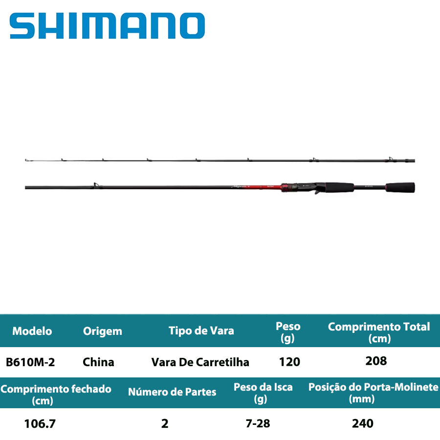 SHIMANO 2026 Majestic+ B610M-2 Vara De Carretilha