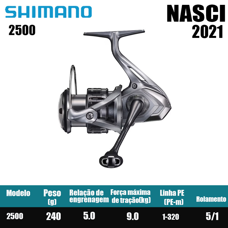 SHIMANO 2021 NASCI carretel de pesca spinning carretel de água doce peças de pesca de água salgada Origem: Malásia