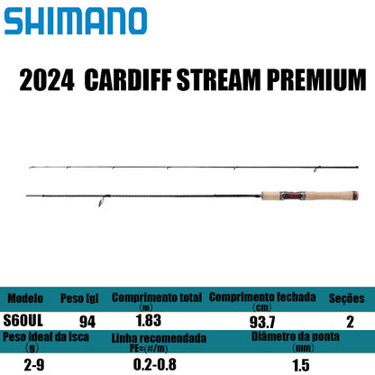 SHIMANO 2024  CARDIFF STREAM PREMIUM S60UL para molinetes de pesca