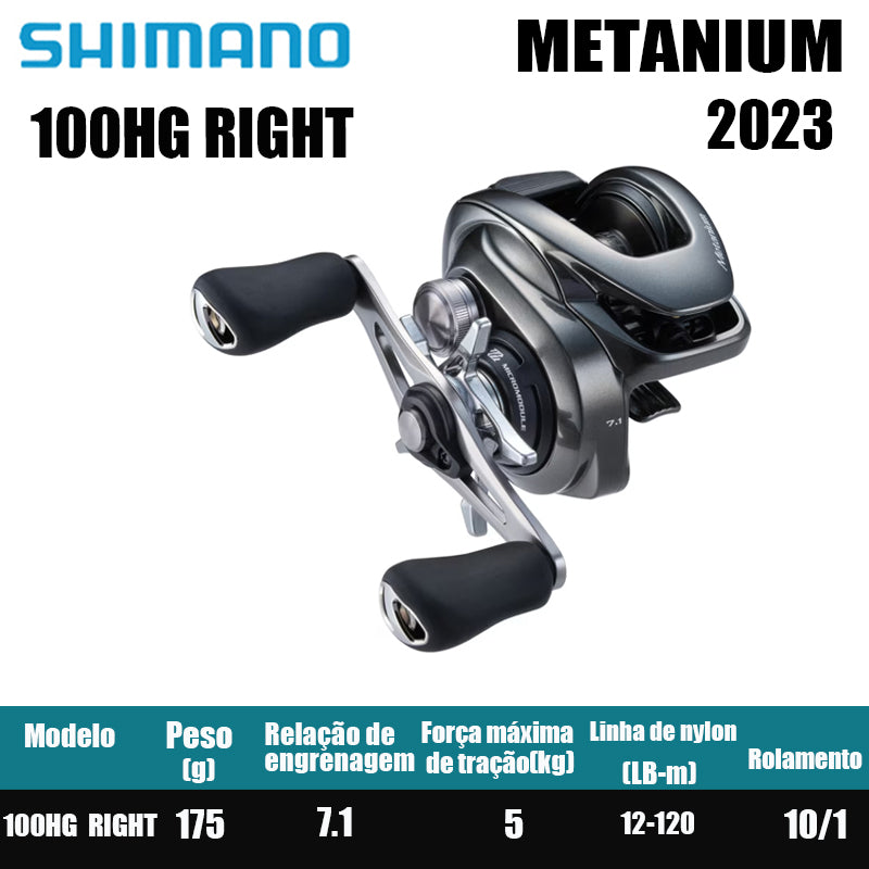 Carretel de Pesca SHIMANO 2023 METANIUM 101XG Carretel de Arremesso Água Doce Água Salgada Peças de Pesca Origem: Japão