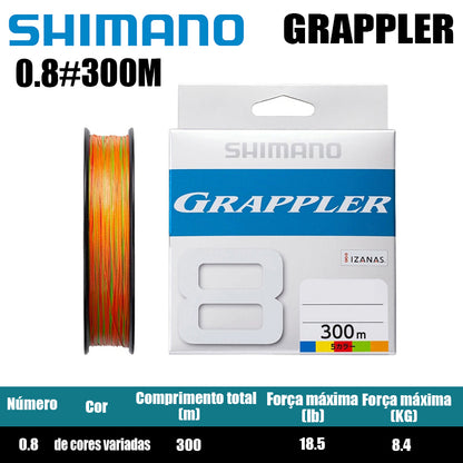 Shimano Grappler 8Braid Linha De Pesca PE 300M Cores Variadas (2 Carretéis)
