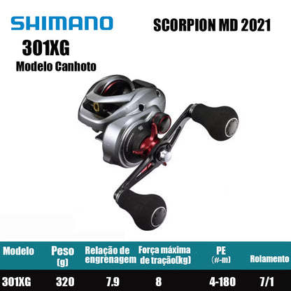 SHIMANO 2021 SCORPION MD 301XG Modelo Canhoto