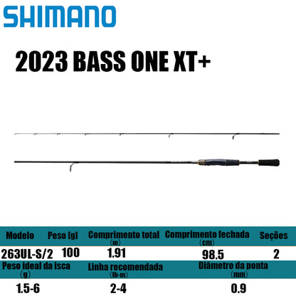 SHIMANO 2023 BASS ONE XT+ 263UL-S/2 para molinetes de pesca