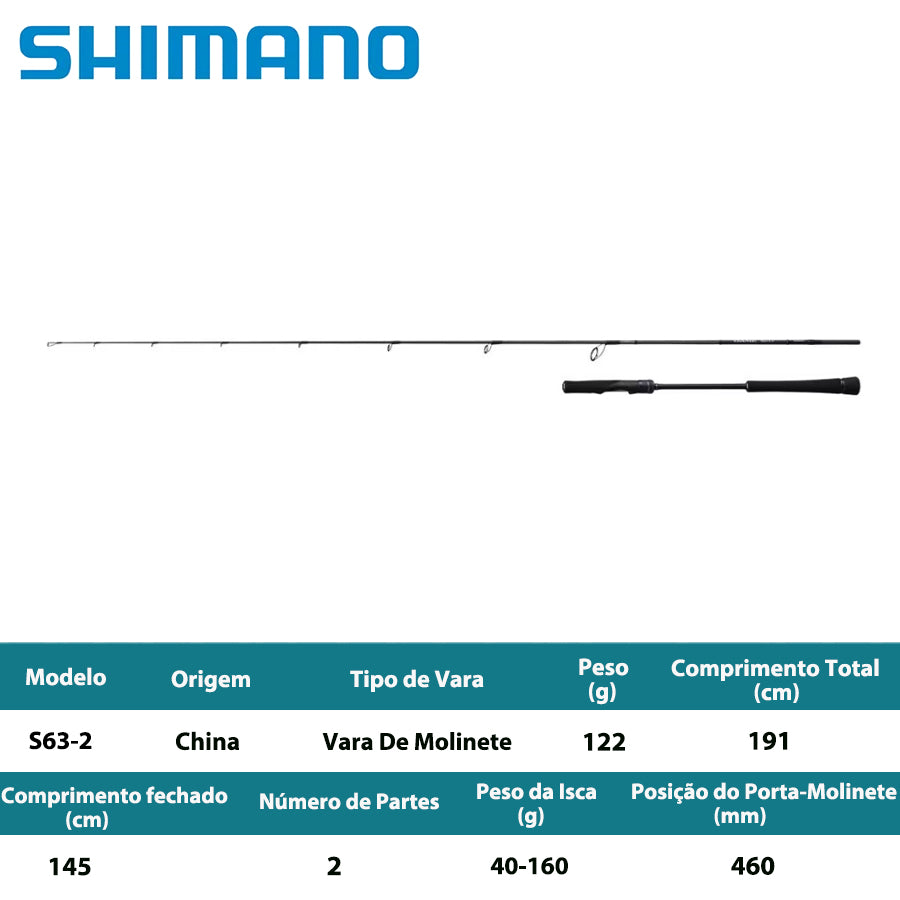 SHIMANO 2021 GAME TYPE LJ S63-2 Vara De Molinete