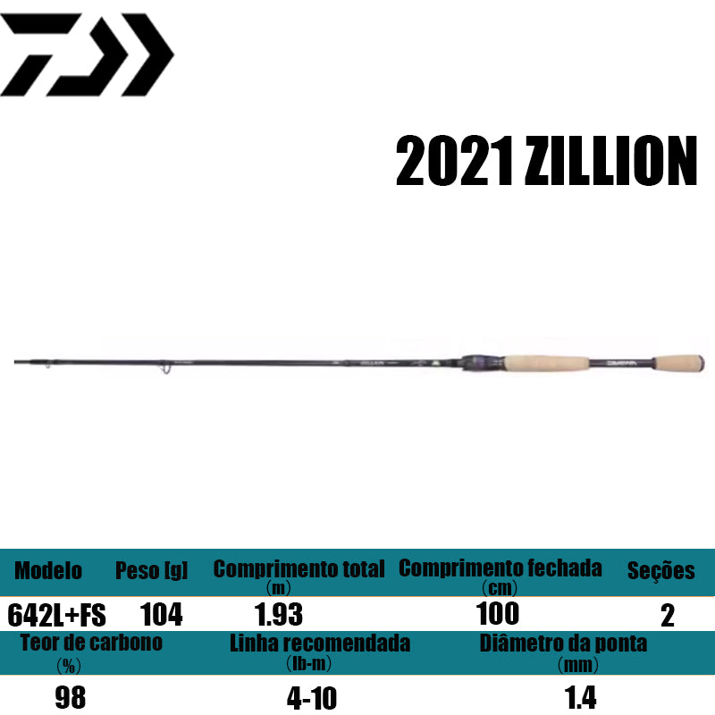 DAIWA 2021 ZILLION 642L+FS para molinetes de pesca