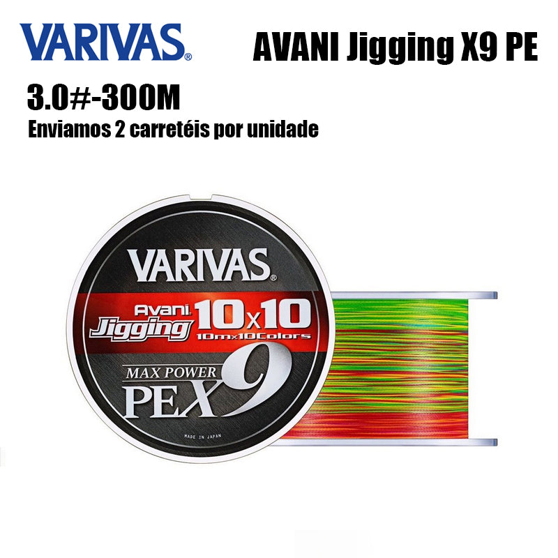 Varivas Avani Jigging X9 PE Linha De Pesca PE 300M 3.0 De Cores Variadas (2 Carretéis)