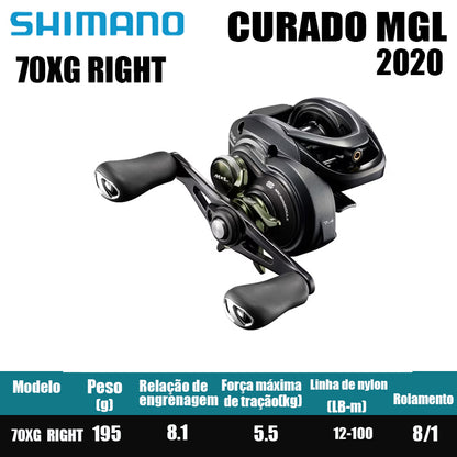 SHIMANO 2020 CURADO MGL 70 Peças de pesca Água salgada Água doce Baitcast Reel Fishing Reel Origem: Malásia Luya Long-range Throwing Wheel