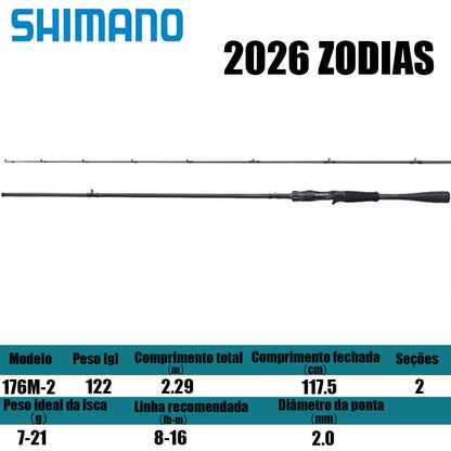 SHIMANO 2026 ZODIAS 176M-2 para carretilhas de pesca
