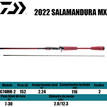 DAIWA 2022 SALAMANDURA MX C74MH-2 para carretilhas de pesca