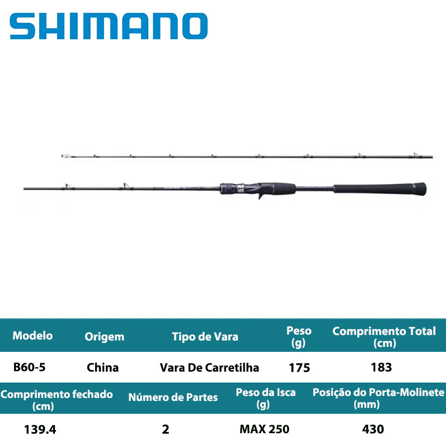 SHIMANO 2020 GAME TYPE J B60-5 Vara De Carretilha