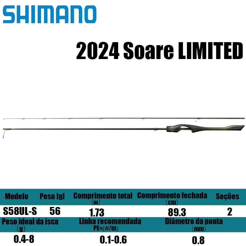 SHIMANO 2024 Soare LIMITED S58UL-S para molinetes de pesca