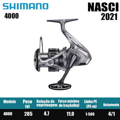 SHIMANO 2021 NASCI carretel de pesca spinning carretel de água doce peças de pesca de água salgada Origem: Malásia